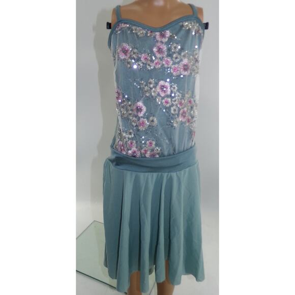 Dance Costume Medium Adult Green Curtain Call E1584 Lyrical Ballet Contemporary - Picture 1 of 4